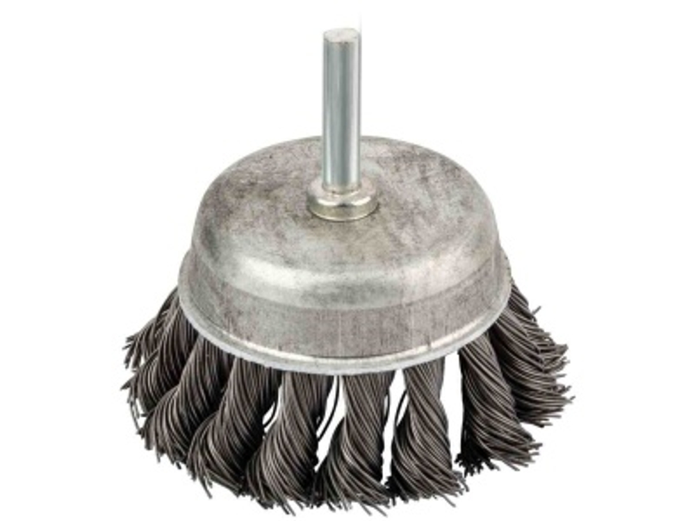 Корщетка чашечная со шпилькой стальная витая проволока 75мм