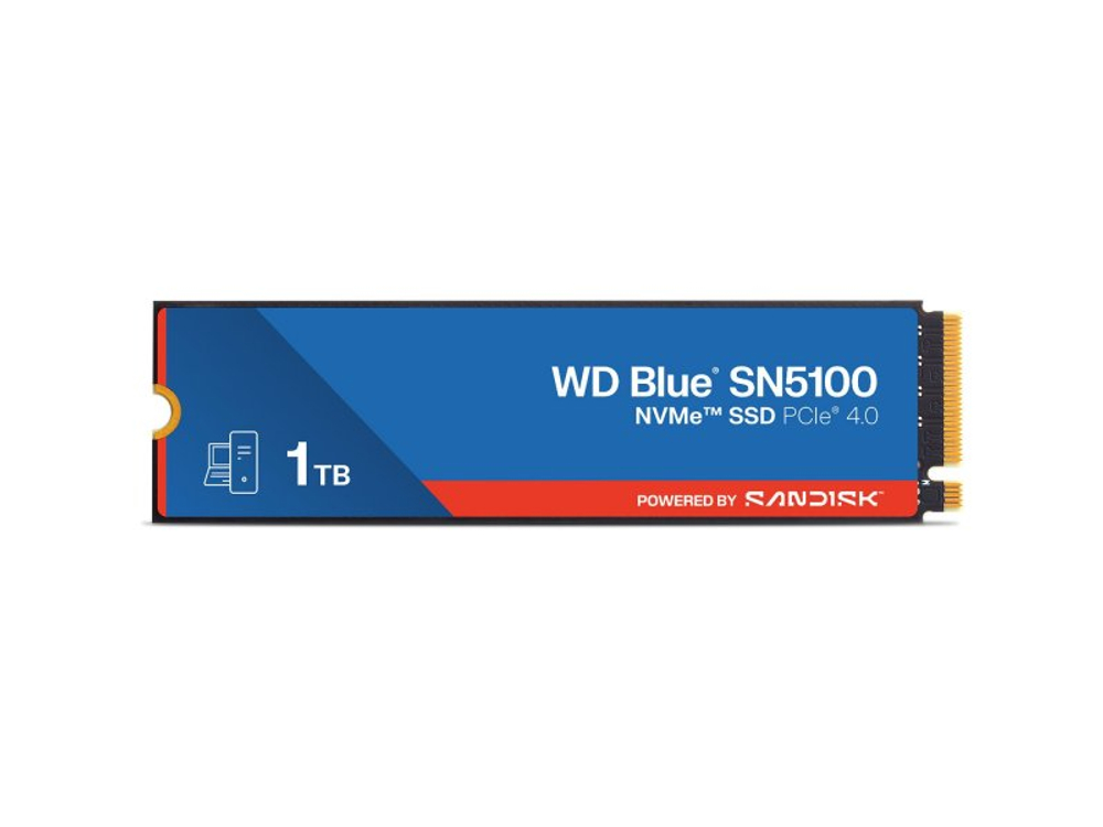 SSD накопитель Western Digital WD Blue SN510 1ТБ, M.2 2280, PCIe 4.0 x4, NVMe [WDS100T5B0E]