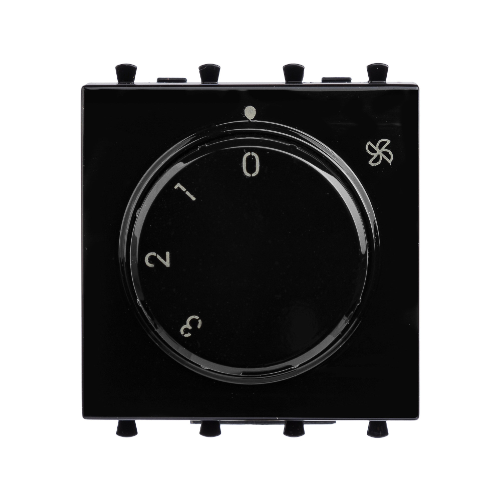 Механизм управления вентиляторами модульный, "Avanti", "Черный квадрат", 2 модуля