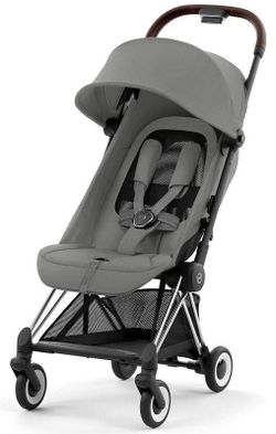 Коляска Cybex Coya Chrome Frame Cloud G i-Size Moon Black Plus 2 в 1 Mirage Grey с дождевиком