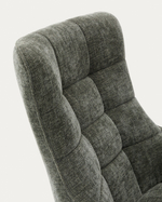 Teryl Кресло из шенилла зеленого цвета с серым металлом