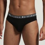 Мужские трусы брифы черные набор 2 в 1 Bikkembergs CLASSIC BKK1USP02BI/2