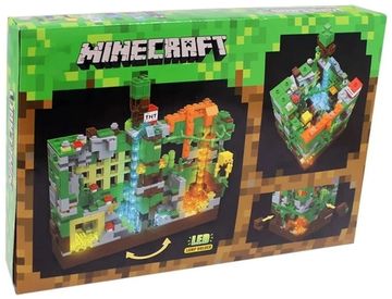Конструктор Майнкрафт "Крепость дракона зеленая"  866 деталей со светом