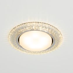 Светильник встраиваемый cо светодиодной подсветкой ЭРА DK LD23 SL/WH под лампу GX53 прозрачный