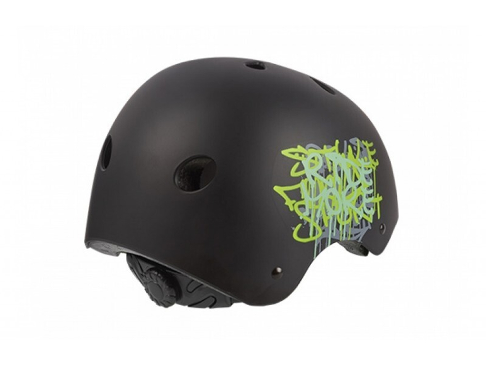 Шлем велосипедный подростковый Polisport Urban radical graffiti (53/55), black matte/green