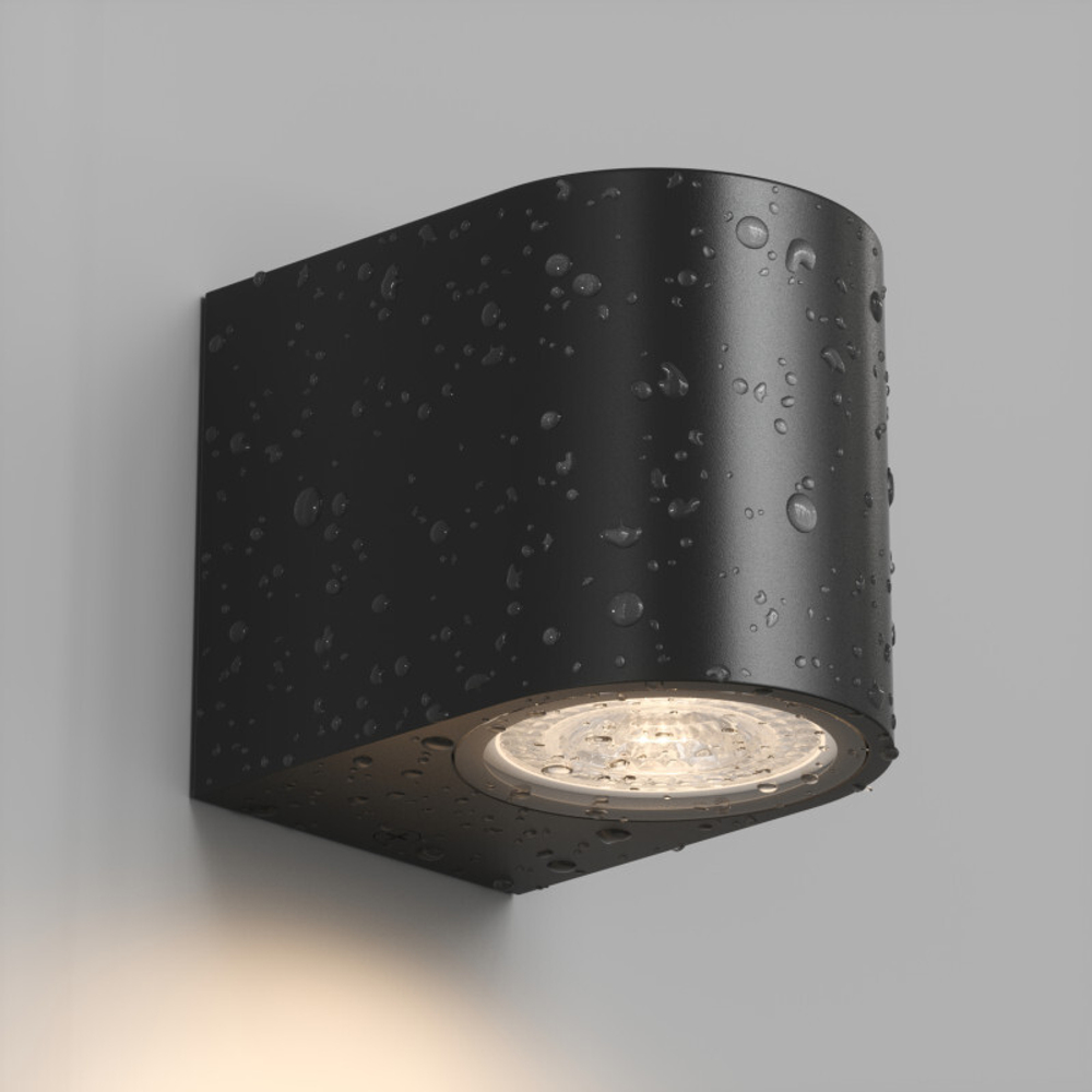 DK9790-BK Настенный уличный светильник NARVIK, IP44, GU10 LED, до 15 Вт, черный, алюминий