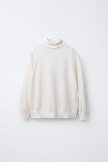ZARA ВЯЗАНЫЙ СВИТЕР С ВОРОТНИКОМ-СТОЙКОЙ, ЭКРЮ