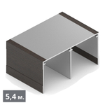 СТАНДАРТ Направляющая верхняя двухполозная (5,40 м) венге темный (ПВХ) (AS0046) Aristo (Под Заказ)