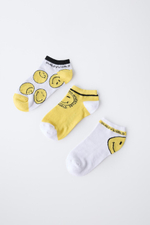Набор из 3 пар коротких носков с принтом smileyworld ®