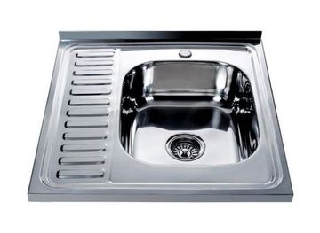 Мойка накладная 600х600 правая  глянец + сифон