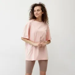Футболка женская MINAKU: Оversize, цвет персиковый, р-р 54