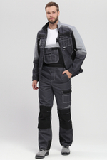 Костюм Вектрон-2 (тк.Смесовая,240) п/к, т.серый/св.серый/черный