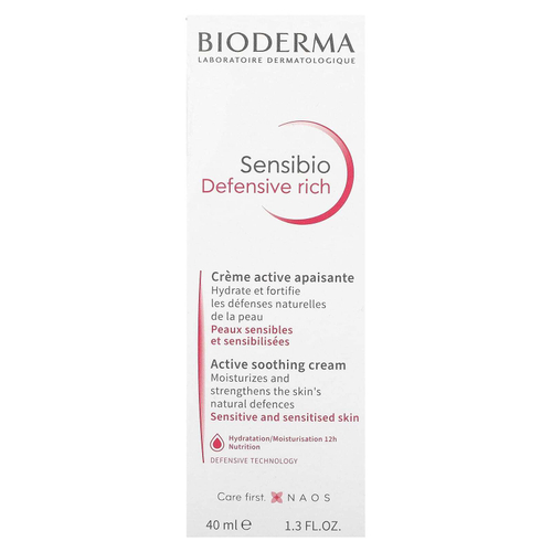Bioderma, Sensibio Defensive Rich, активный успокаивающий крем, 40 мл (1,3 жидк. унц.)
