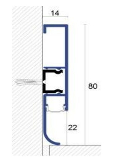 Алюминиевый плинтус в комплекте с рассеивателем BLL 80 Р