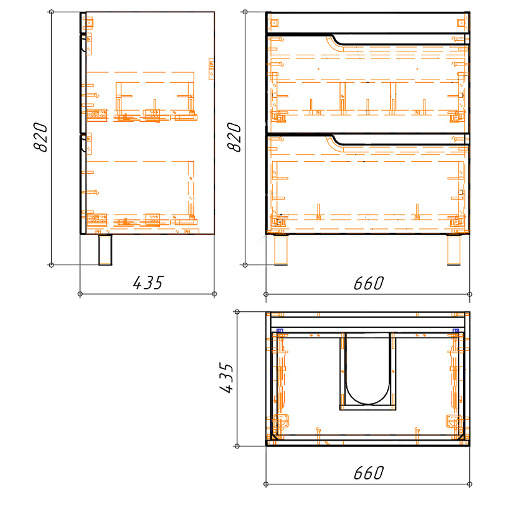 Комплект Тумба Azario KANTRI 70/2Н 700х455х865 напольная, с раковиной Фостер 70, белый глянцевый (CS00097252)