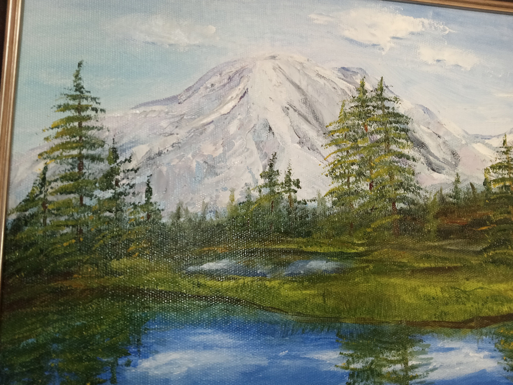 Картина "Пейзаж" с натуры. Масло. Холст на подрамнике. Размер 37x45 см.
