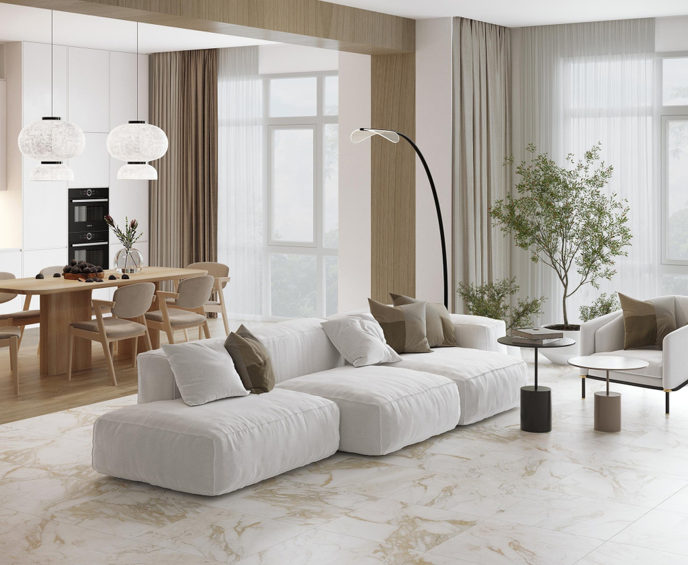 Керамогранит Calacatta Oro 60x60 см 1.44 м² матовый цвет жёлто-серый