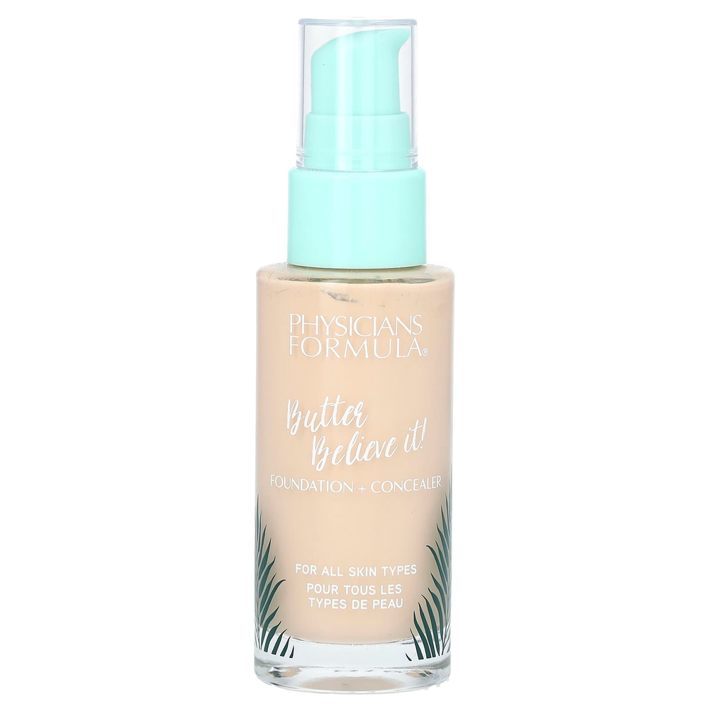 Physicians Formula, Butter Believe It, тональный крем и консилер, 1711757 светлый, 1 унция унция (30 мл)