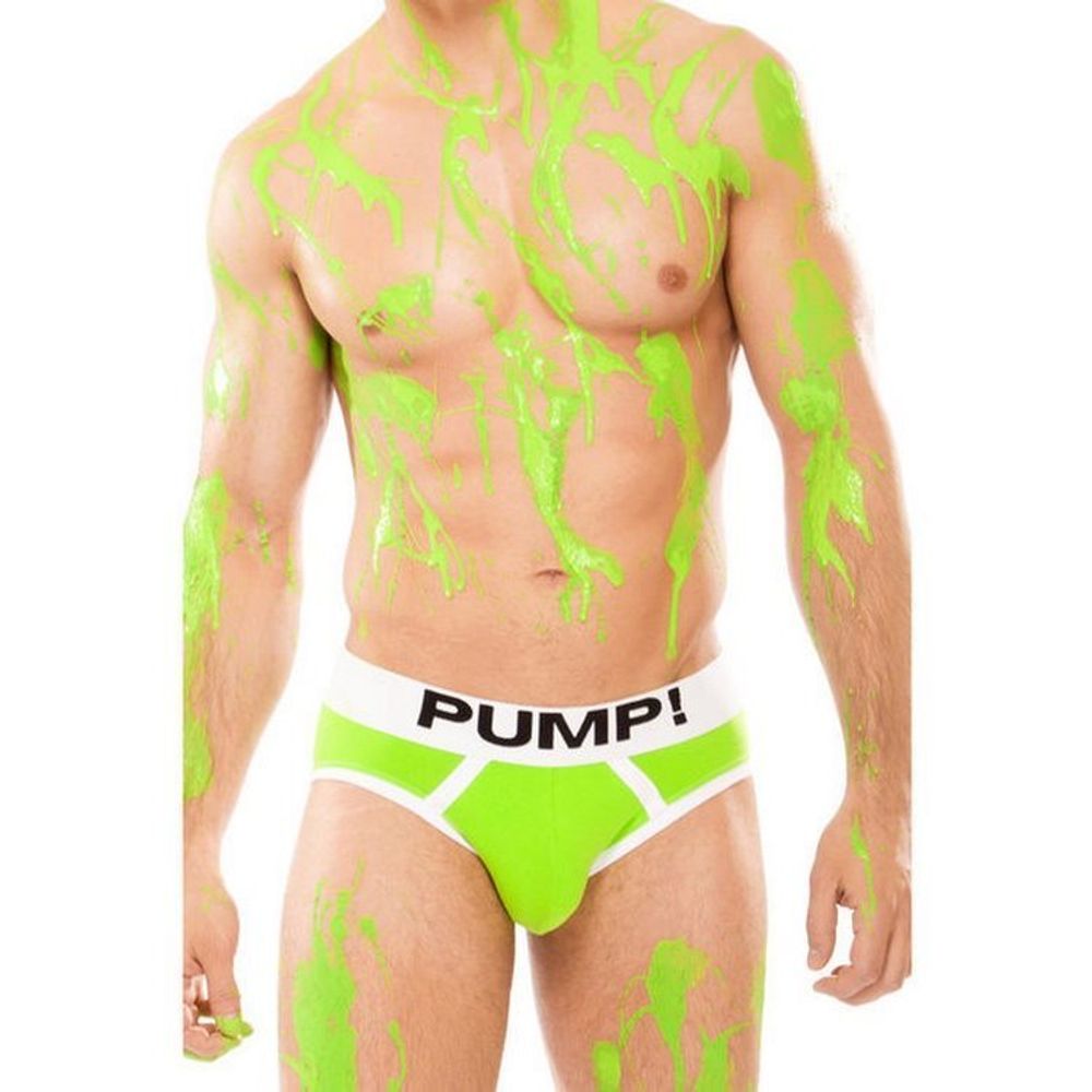 Мужские трусы брифы зеленые PUMP! Brightlife Green