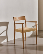 Yalia Стул из массива дуба с натуральной отделкой и сиденьем из 100% веревки