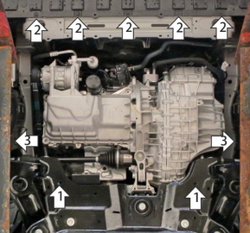 Усиленная защита картера двигателя и КПП (2 мм, сталь) для Changan UNI-V 2021-, Lamore 2023- Motodor.77208