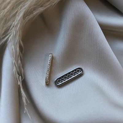 0012-р Разделитель на 4 нити с циркониями 22*5 мм, родий