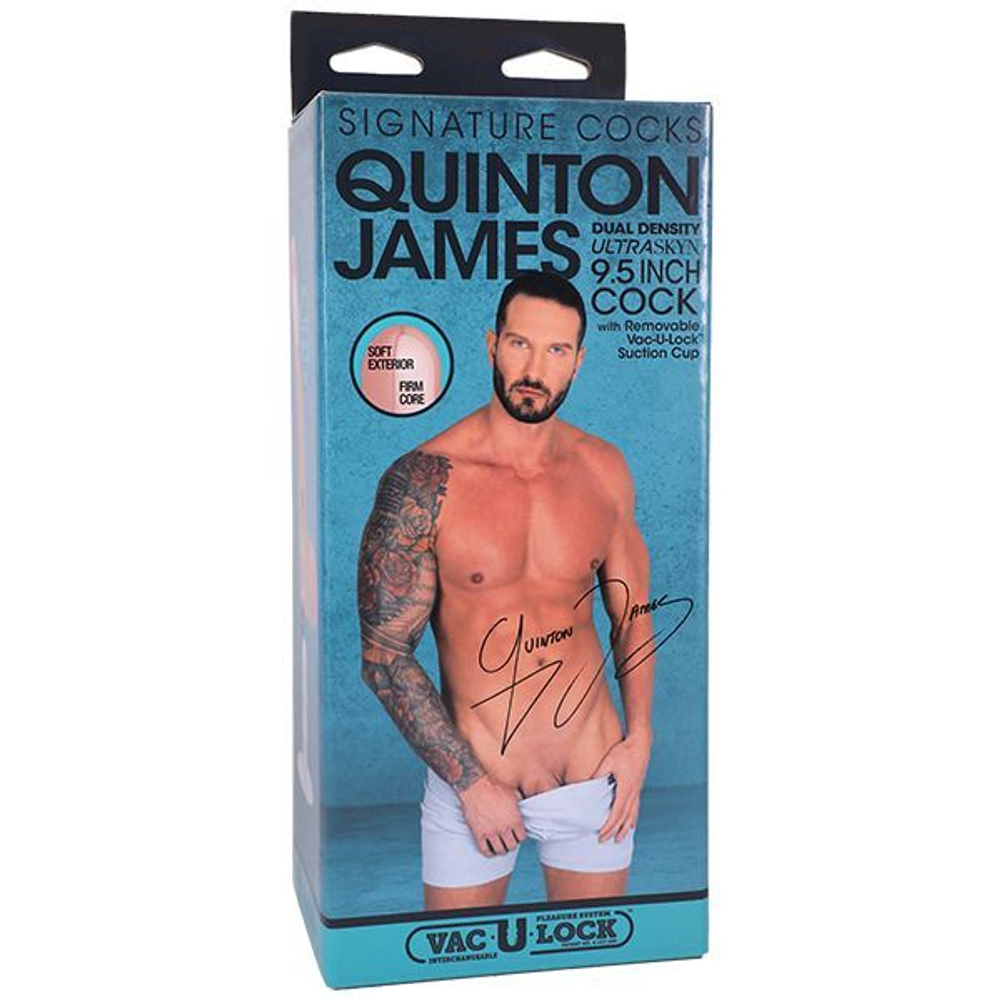 Телесный фаллоимитатор на съемной присоске Quinton James Signature Cocks - 24,1 см.