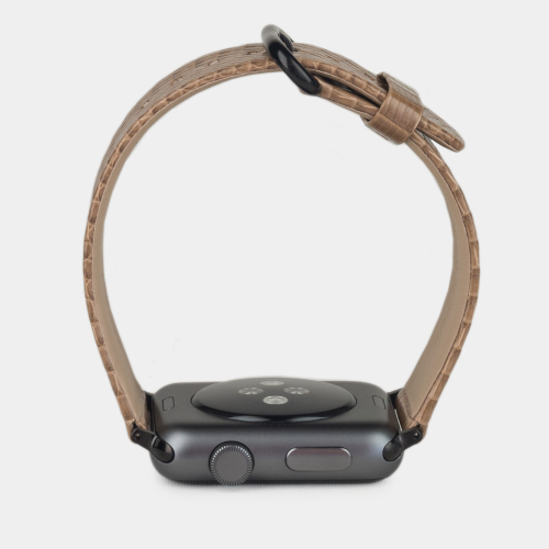 Ремешок для Apple Watch 40/41/42 mm из кожи ящерицы,  цвета кофе