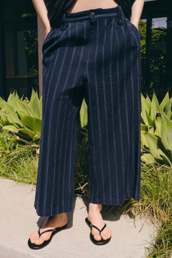 ZARA БРЮКИ В ПОЛОСКУ ИЗ СМЕСОВОГО ЛЬНА — ZW COLLECTION, ПОЛОСКИ