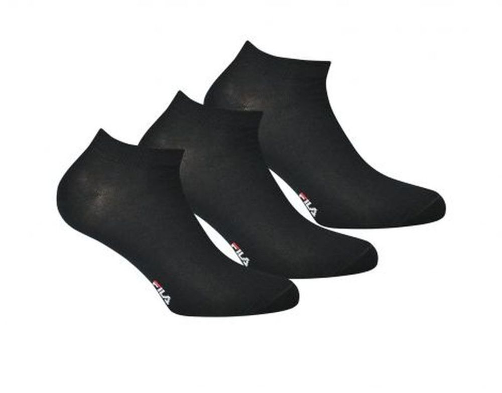 Теннисные носки Fila Quarter Plain Socks Mercerized Cotton F1709 3P - black