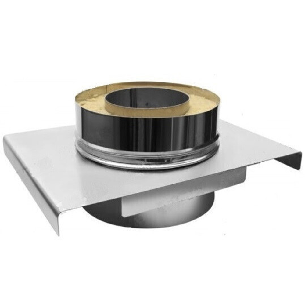 Площадка проходная для сэндвич дымохода нержавеющая сталь Eco Flue 1 мм D200х120 мм