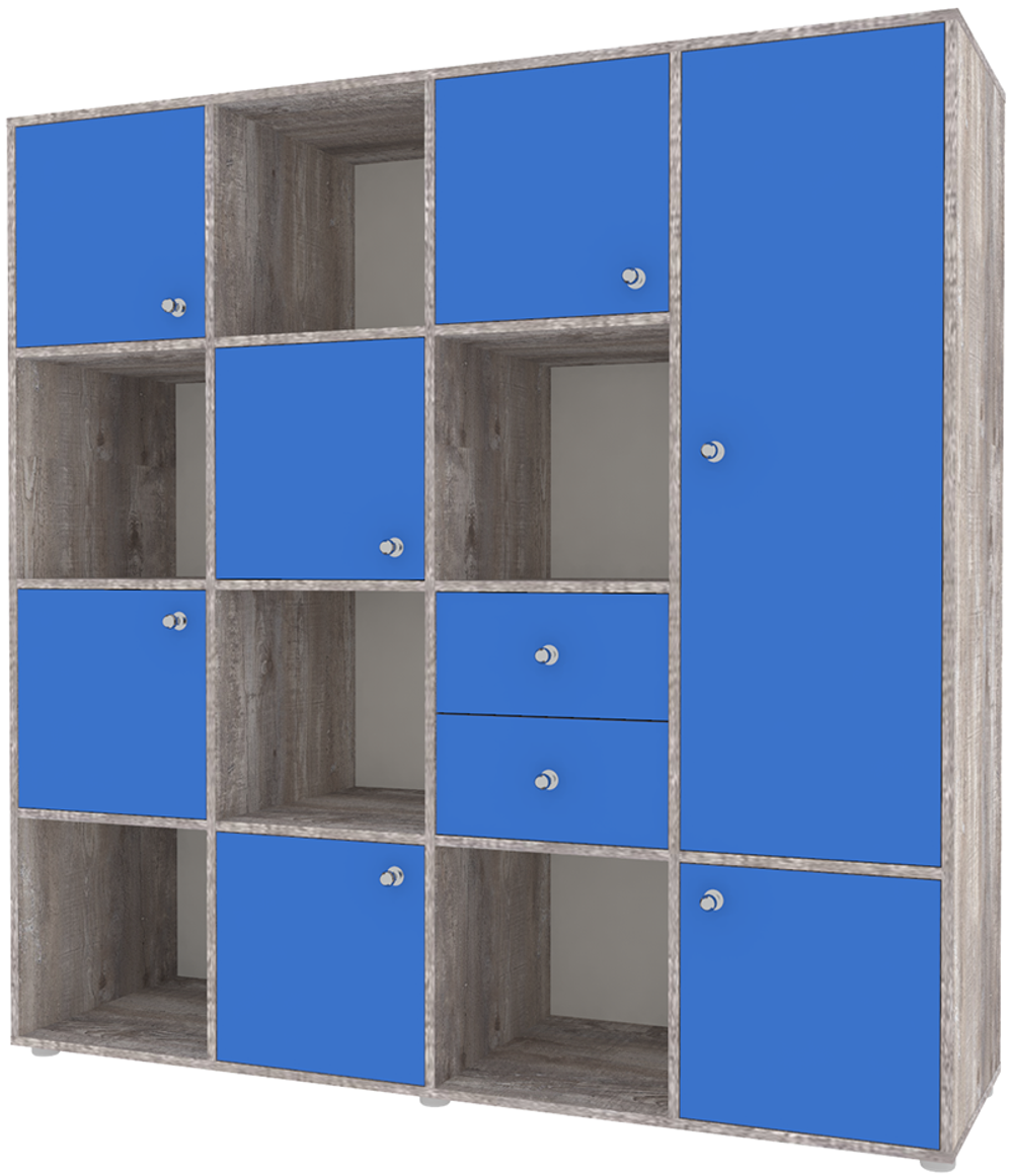 Стеллаж КарИВи Джери 2 Бетон Светло-синий, голубой