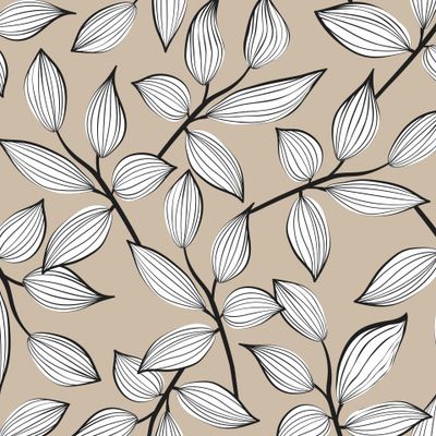 Ветки и листья. Ботанический цветочный принт.