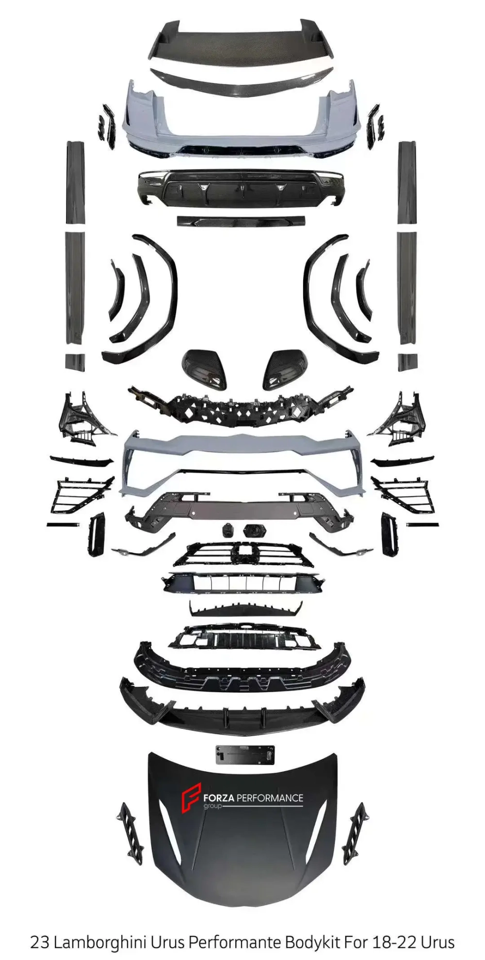 Обвес переделка для Lamborghini Urus 2018-2022 в стиль Performante 2023 Ламборгини Урус
