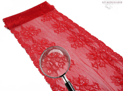 Эластичное кружево, красный, 21 см (Артикул: EK-1009), м