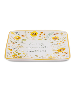 Тарелка пирожковая квадратная 15см Certified Int Подсолнухи смотри на жизнь проще