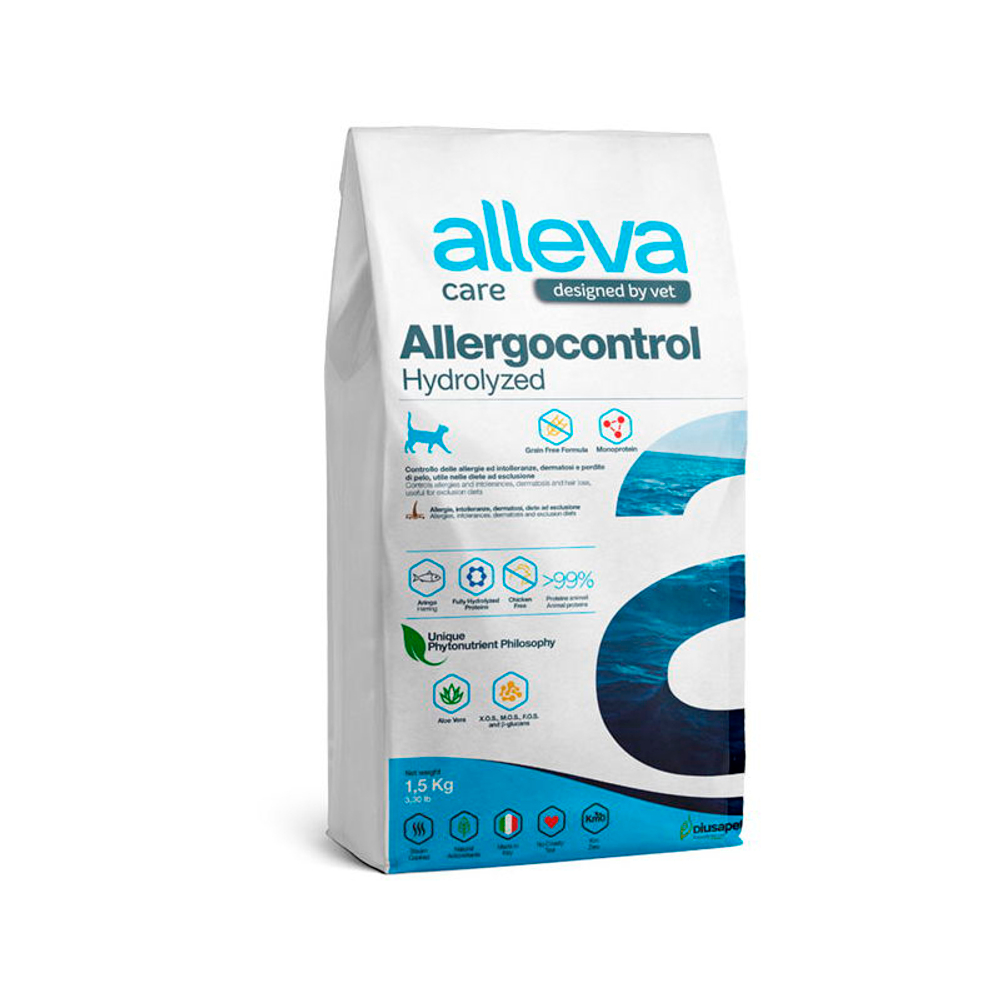 Диетический полнорационный корм Alleva Care Allergocontrol, для кошек при пищевой аллергии, 1.5 кг