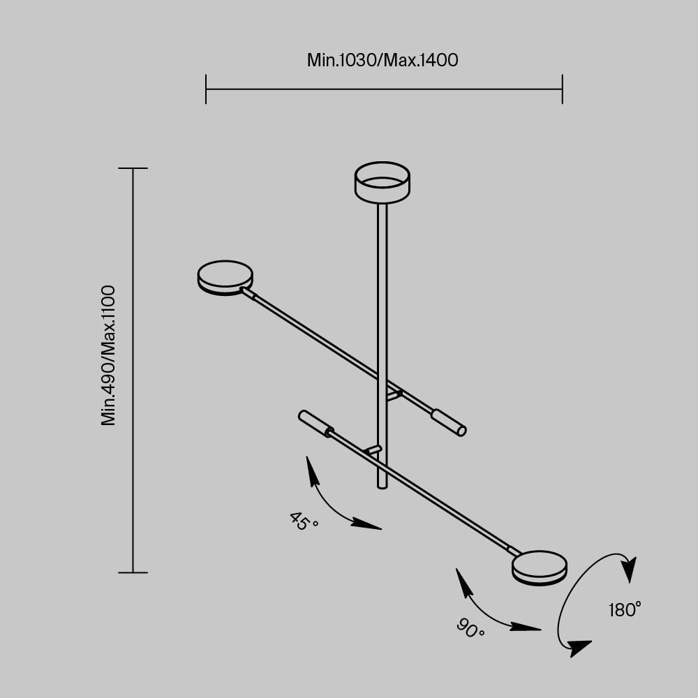 Люстра на штанге светодиодная Maytoni   MOD070CL-L15W3K1