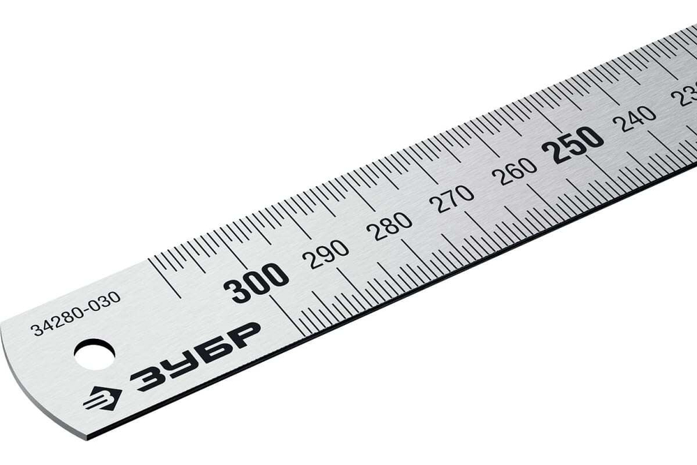 Про-30 Усиленная нержавеющая линейка 0,30 м ЗУБР 34280-0.9-030