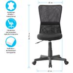 Кресло оператора Helmi HL-M06 "Compact", ткань, спинка сетка черная/сиденье TW черная, без подлокотников