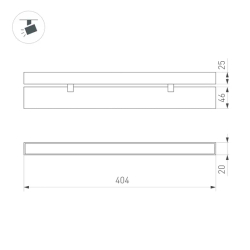 Светильник MAG-FLAT-FOLD-25-S400-12W Warm3000 (WH, 100 deg, 24V) (Arlight, IP20 Металл, 5 лет) 050071