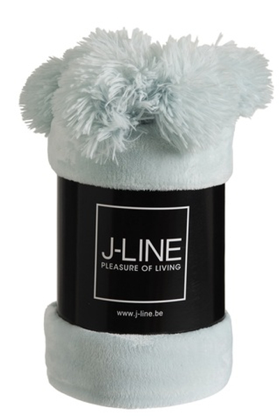 Плед "Пом-пон" светло голубой 170x130x1см