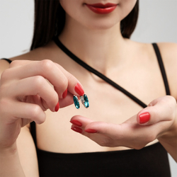 "Аула мод." серьги в серебряном покрытии из коллекции "Серебряная сказка" от Jenavi с английским замком