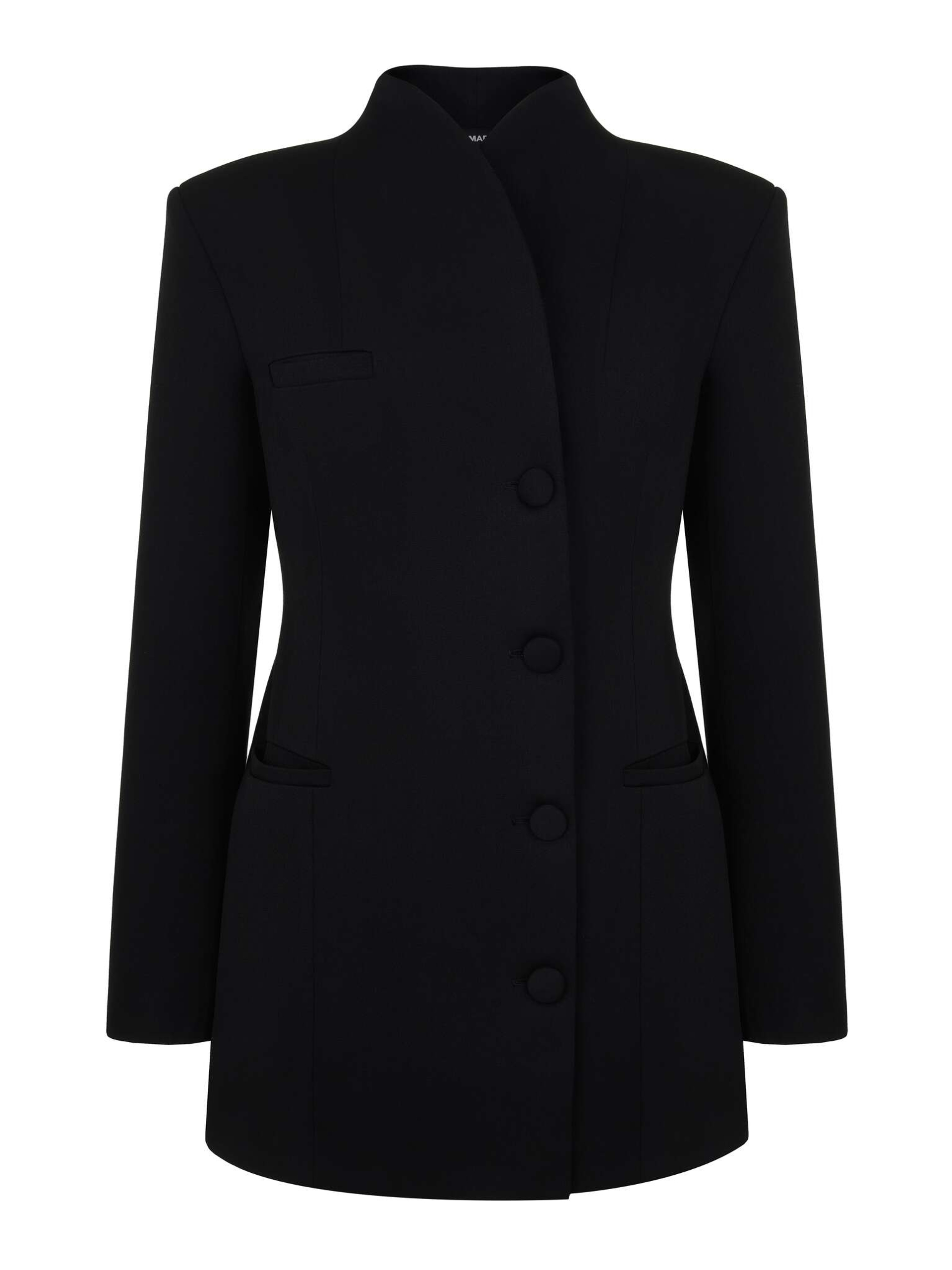 Жакет длинный с воротником стойкой