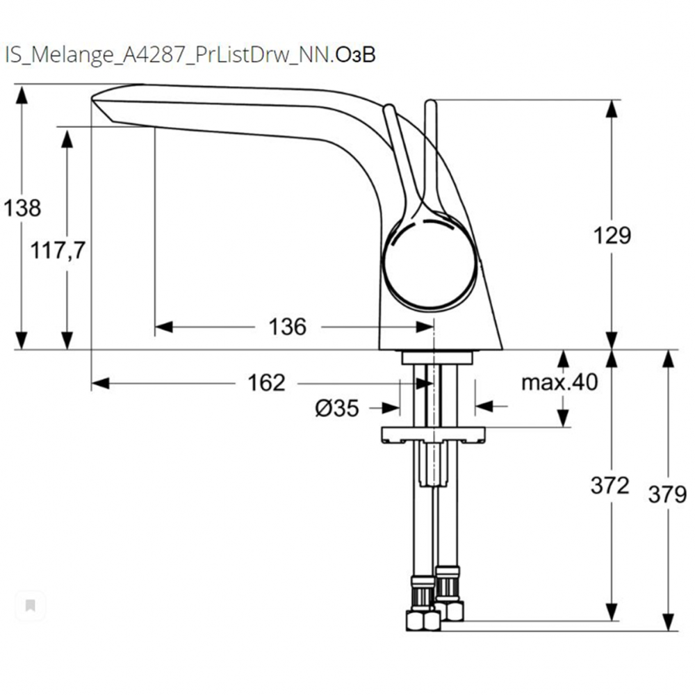 Ideal Standard MELANGE Однорукоятковый смеситель для умывальника под 1 отверстие