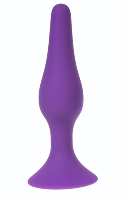 Фиолетовая силиконовая анальная пробка размера XL - 15 см. (Цвет: фиолетовый)