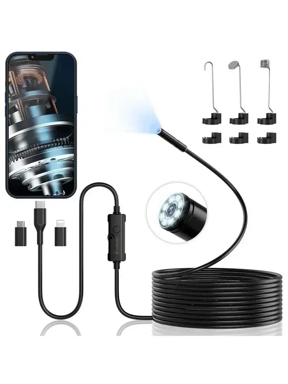 Видеобороскоп для смартфона, 10M, подходит для Android/IOS/планшетов, питание от USB, используется для исследования узких мест