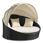 Лаунж-диван плетеный Tagliamento Shell-sunshade, антрацит