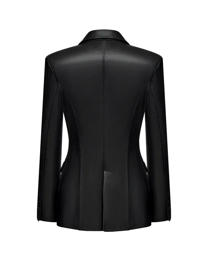 Fila, жакет из натуральной кожи черный