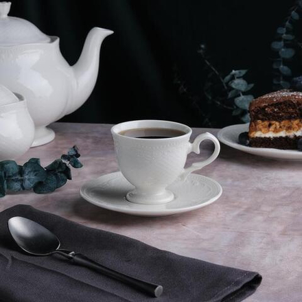 Кофейная пара 100 мл белая d 6,8 см h6 см Aristocrat Noble [6]